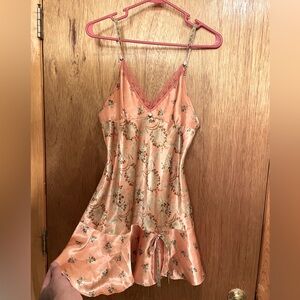 Victoria's Secret Creamy Orange/Pink Satin Chemise